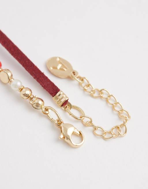 Accessorize catch of the day beaded necklace in red, 4 of 4