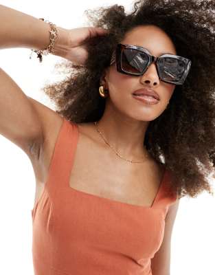 Accessorize - Cateye-Sonnenbrille in brauner Schildpatt-Optik