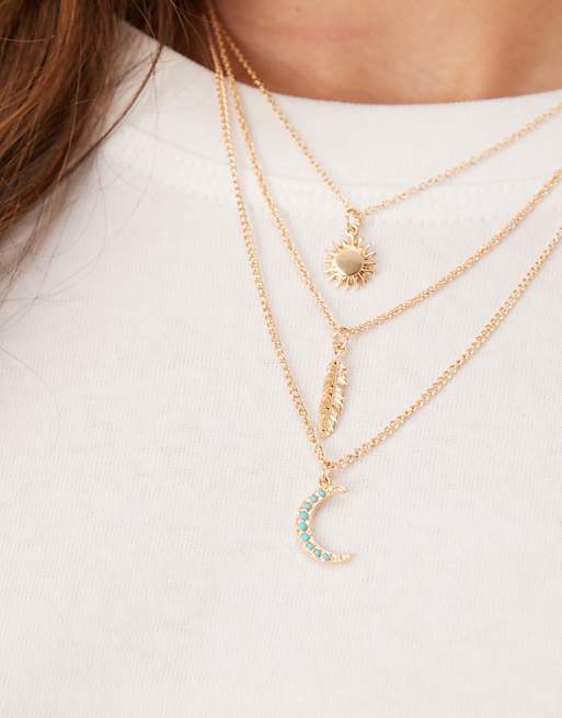 Accessorize celestial layered necklace in gold | ASOS Accessorize celestial layered necklace in gold | ASOS