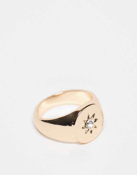 Accessorize celestial signet ring in gold - view 1