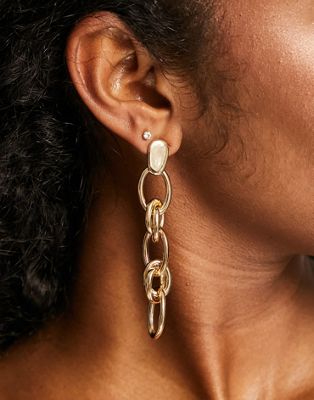 Accessorize chain link drop earrings in gold