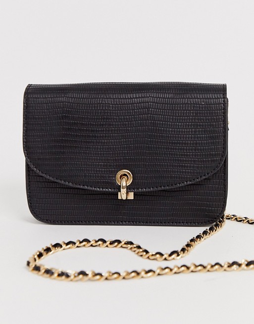 Accessorize chain wallet cross body bag in black