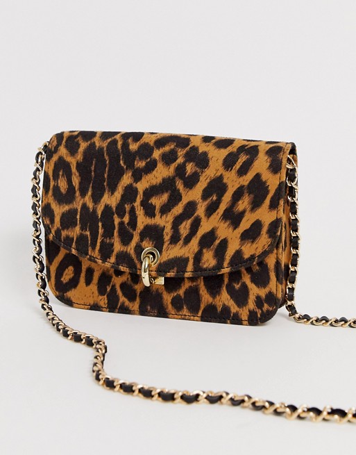 Accessorize chain wallet cross body bag in leopard