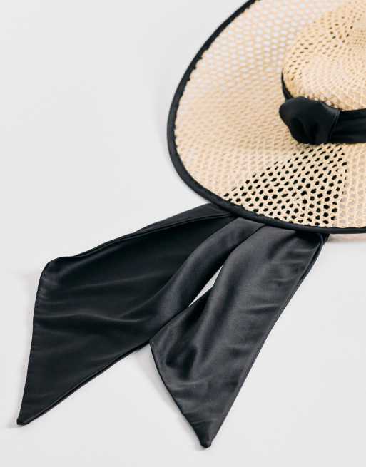 Accessorize - Chapeau bibi en paille avec ruban - Naturel et noir , 3 de 3