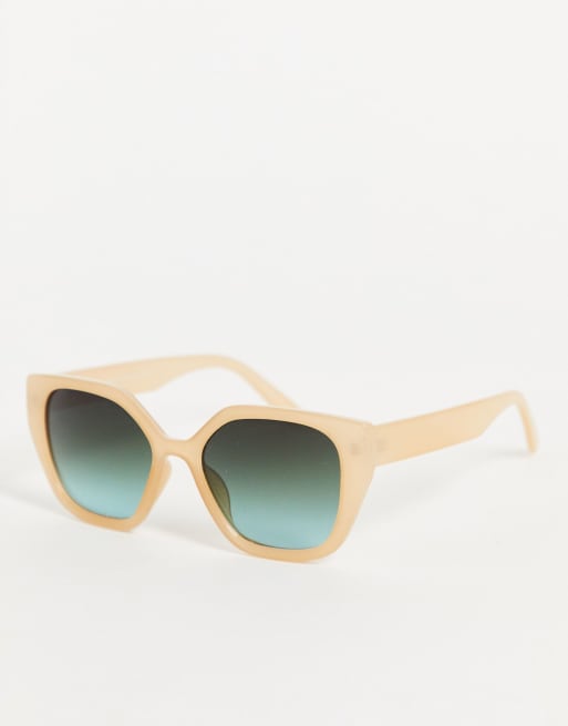 Accessorize – Charlie – Beige, grova solglasögon i cateye-modell