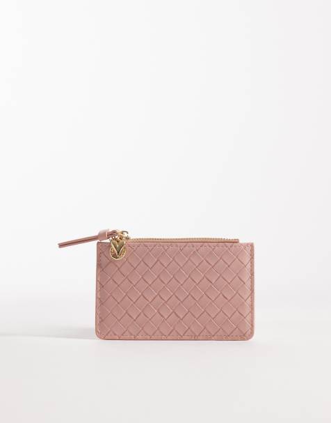 Accessorize charm woven cardholder in pink - view 1