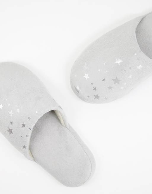 Accessorize - Chaussons duveteux à motif étoiles - Gris, 4 de 4