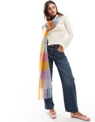 Accessorize checked blanket scarf in multi