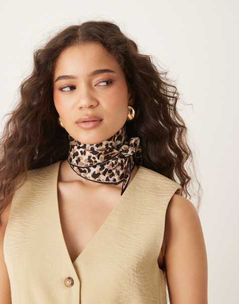 Accessorize cheetah print neckerchief in brown - view 1