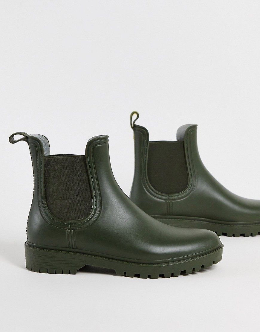 Accessorize Chelsea Rain Boots In Matte Olive-green