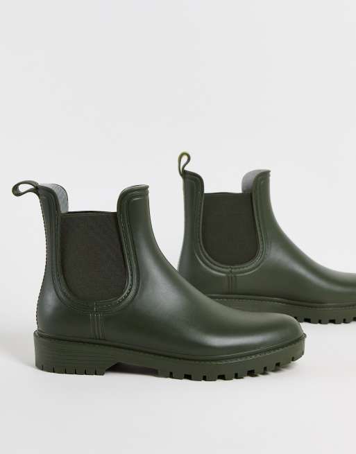 Accessorize chelsea rain boots in matte olive