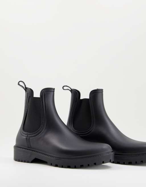 Accessorize – Chelsea-Regenstiefel in Mattschwarz
