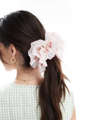 Accessorize - Chouchou oversize à carreaux vichy - Rose | ASOS