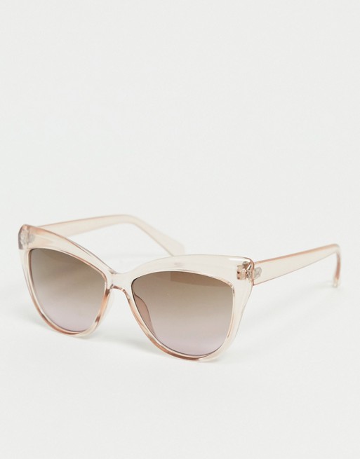Accessorize Chrissy oversized cat eye sunglasses in light pink