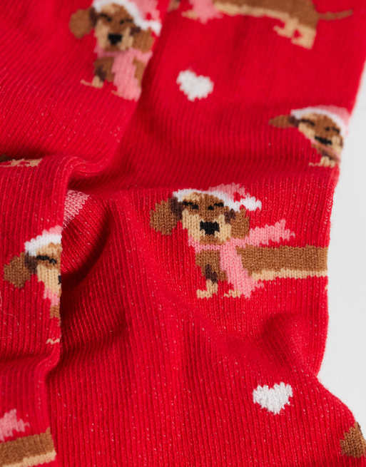 Accessorize christmas dog socks in red, 3 of 3