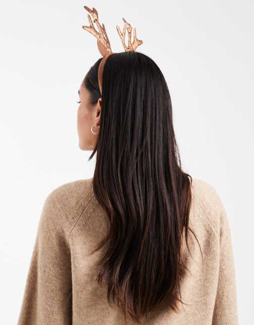 Accessorize christmas glitter raindeer novelty headband in brown