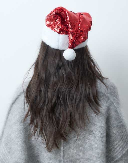 Accessorize Christmas sequin santa hat in red, 3 of 4