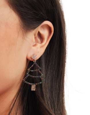 Accessorize Accessorize christmas tree earrings in gold