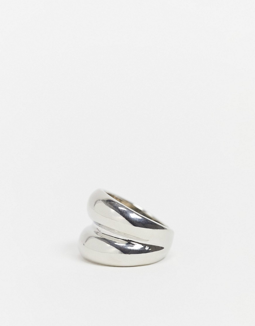 Accessorize chunky double ring in silver