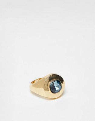 Accessorize chunky gem ring in gold