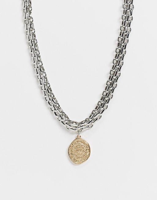Accessorize chunky layering pendant in gold