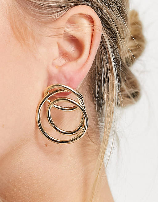 Accessorize chunky twist recycled metal stud in gold
