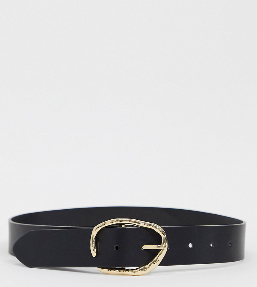 Accessorize - Cintura nera con fibbia oro modellata-Nero