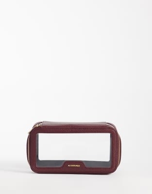 Accessorize Clear Makeup Bag In Red