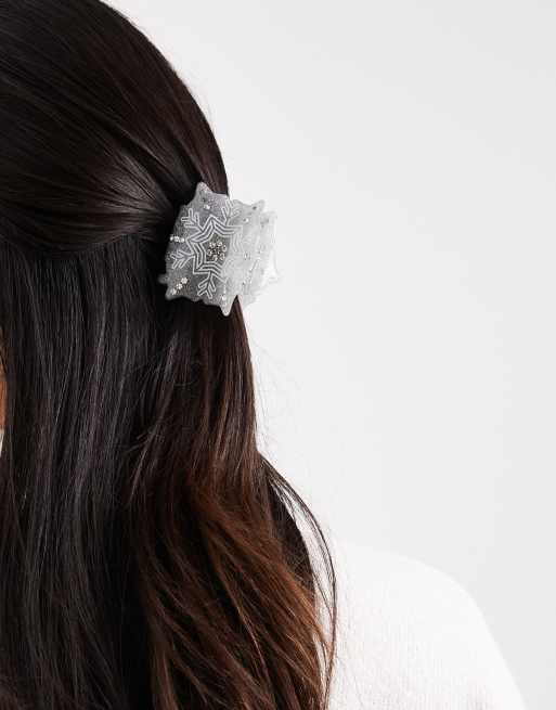Accessorize - Clip per capelli a fiocco di neve tonalità argentata, 3 di 3