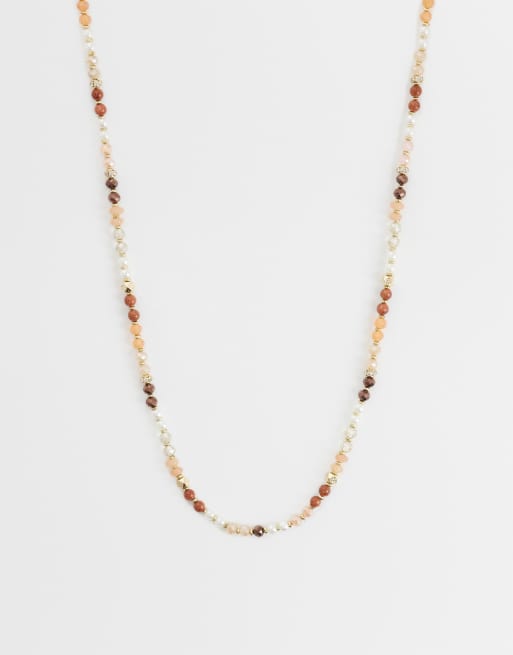 Accessorize - Collana con perline rotonde multicolore