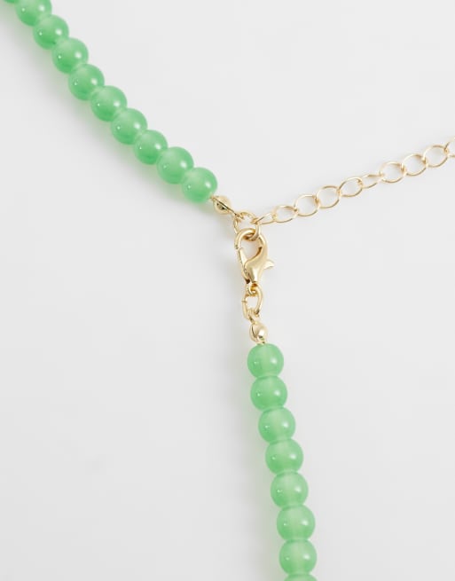 Accessorize - Collana con perline verdi e fiore, 3 di 4