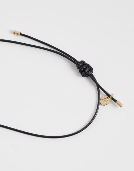 Accessorize - Collana in corda nera con ciondolo a disco, 3 di 4
