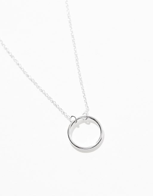 Pendentif Rond En Argent Massif 925 - Marque Milor - Fabriqué En Italie - Longueur 2 Pouces - Occasion