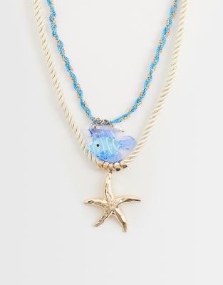Accessorize - Collier cordon avec pendentif poisson - Multicolore