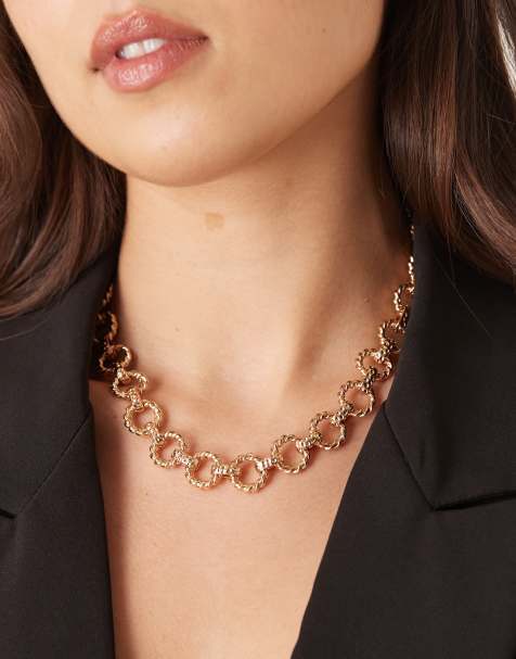 Accessorize - Collier texturé à chaîne avec barre en T - Doré - view 1