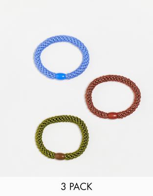 Accessorize - Confezione da 3 elastici per capelli multicolore