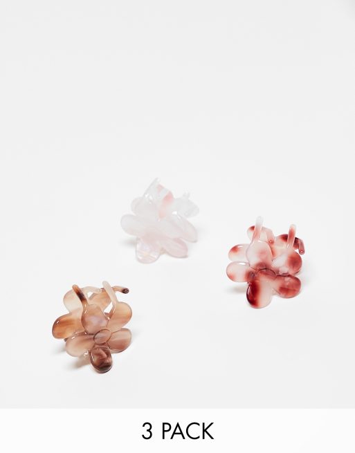 Accessorize - Confezione da 3 fermagli per capelli multicolore a fiore