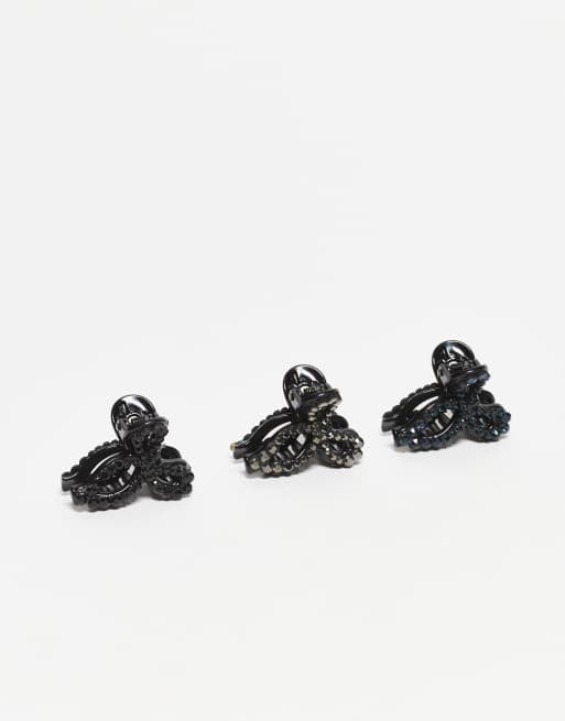 Accessorize - Confezione da 3 fermagli per capelli piccoli a forma di fiocco con gemme multicolore