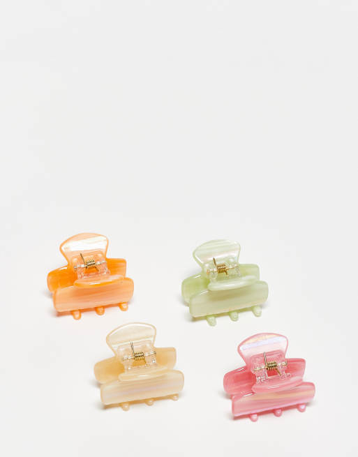 Accessorize - Confezione da 4 pinze piccole per capelli multicolore