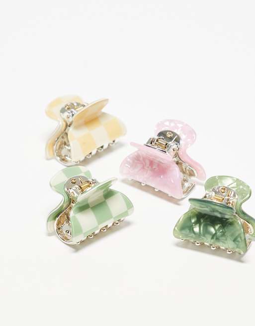 Accessorize - Confezione da 4 pinzette per capelli piccole multicolore