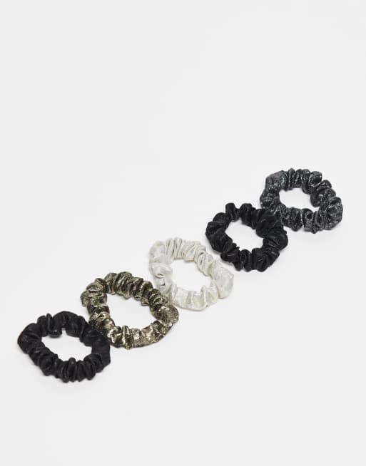 Accessorize - Confezione da 5 elastici per capelli metallizzati multicolore
