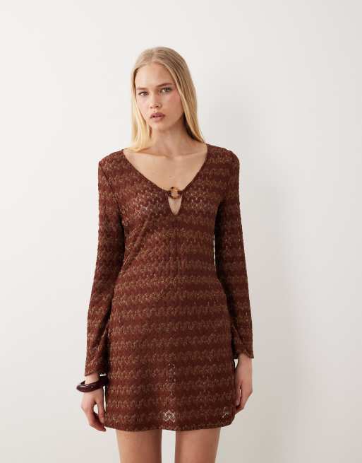 Accessorize - Copricostume a maniche lunghe all'uncinetto color bronzo
