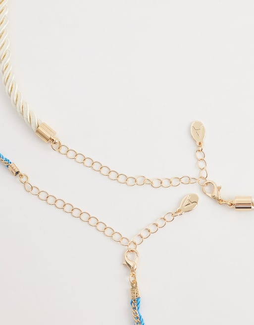 Accessorize cord pendant fish necklace stack in multi, 3 of 4