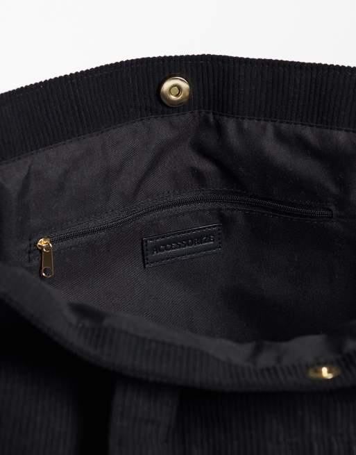 Accessorize Cord-Shopper-Tasche in Schwarz, 4 von 4