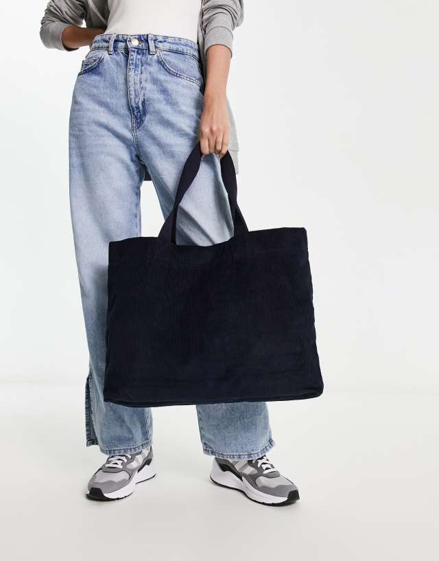 Accessorize cord shopper tote bag in navy