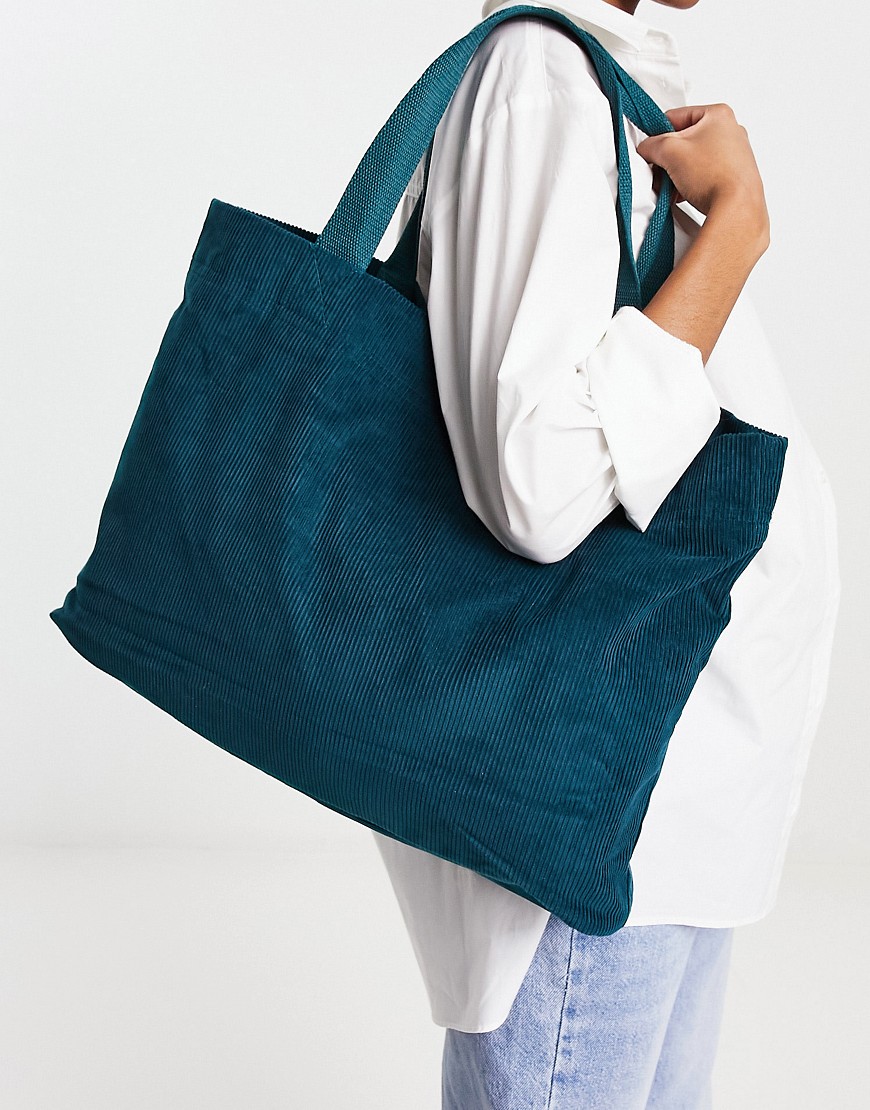 Accessorize cord shopper tote bag in teal-Green