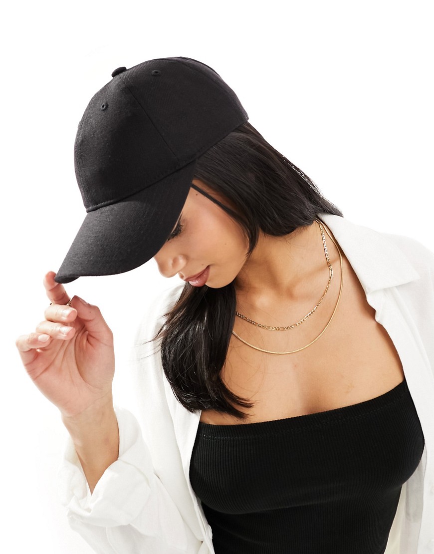 Accessorize cotton baseball cap in black
