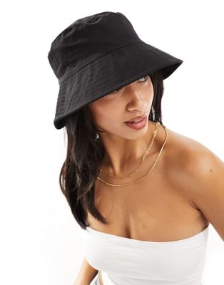 Accessorize cotton bucket hat in black - ASOS Price Checker