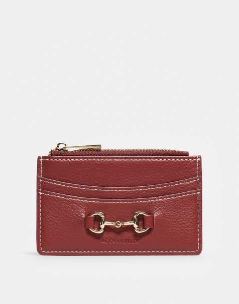 Accessorize - Creditcardportemonnee met paardenbit in bordeauxrood - view 1