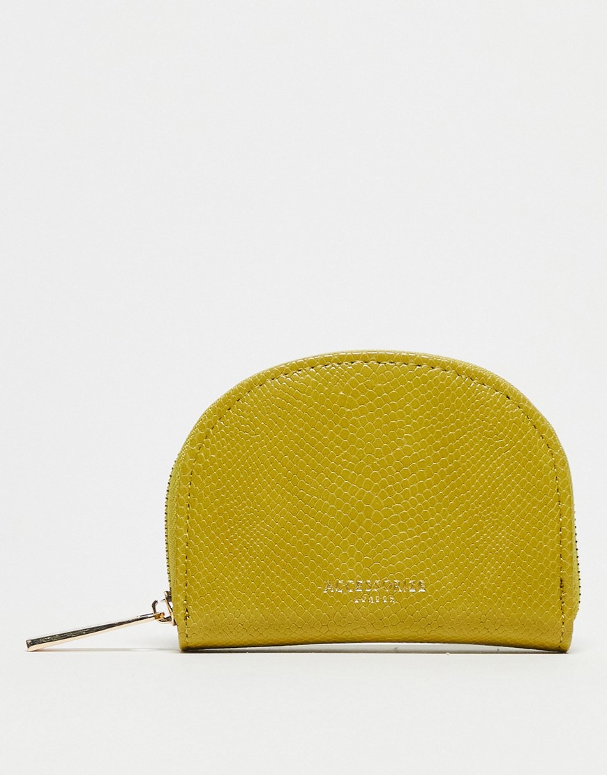 Accessorize crescent wallet in lime croc-Green